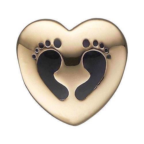 Image of Christina Collect 925 sterling sølv Baby Feet Hjerte med babyfødder i sort emalje, model 623-G117